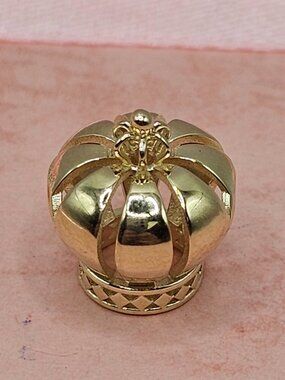 14KT Gold Crown Slider Charm for Bracelet